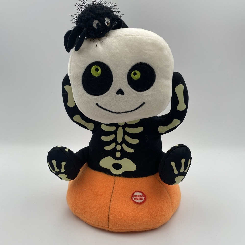Hallmark Halloween Skeleton Plush Animated Sings Hokey Pokey Works See Video‎